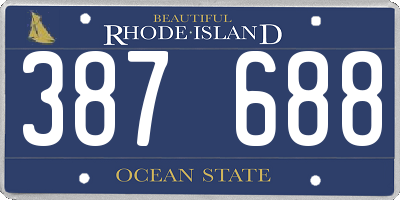 RI license plate 387688