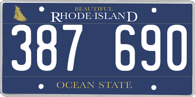 RI license plate 387690