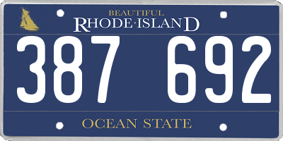 RI license plate 387692