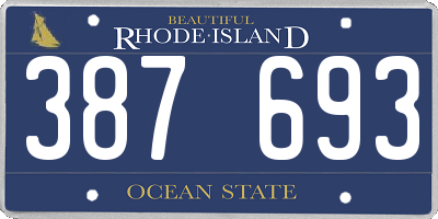 RI license plate 387693