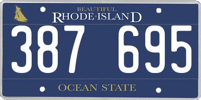 RI license plate 387695