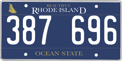 RI license plate 387696