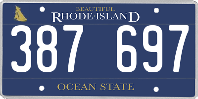 RI license plate 387697