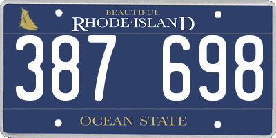 RI license plate 387698