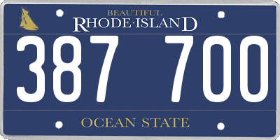 RI license plate 387700