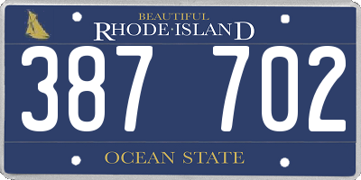 RI license plate 387702