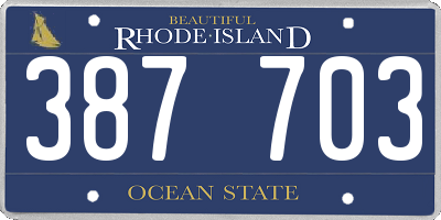 RI license plate 387703