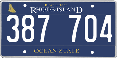 RI license plate 387704