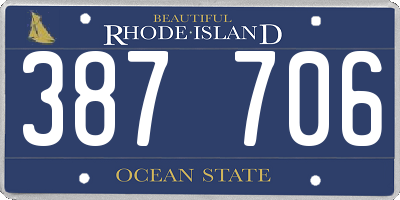 RI license plate 387706