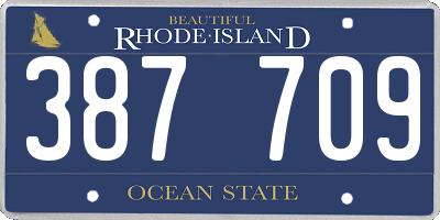 RI license plate 387709