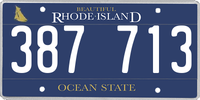 RI license plate 387713