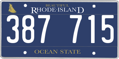 RI license plate 387715