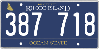 RI license plate 387718