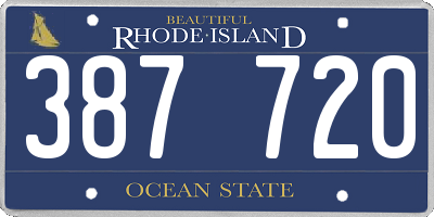 RI license plate 387720