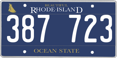 RI license plate 387723