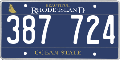 RI license plate 387724