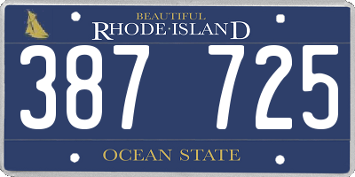 RI license plate 387725