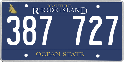 RI license plate 387727