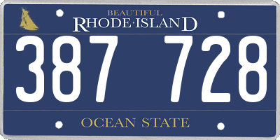 RI license plate 387728