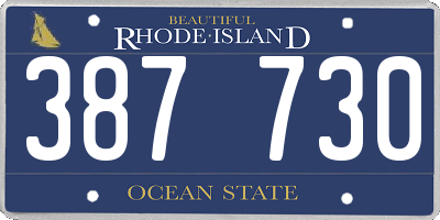 RI license plate 387730