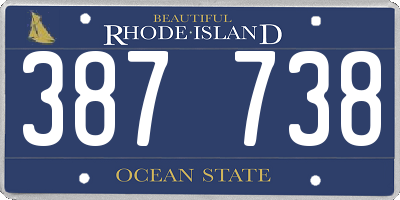 RI license plate 387738