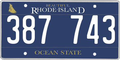RI license plate 387743