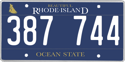 RI license plate 387744