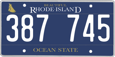 RI license plate 387745