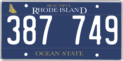 RI license plate 387749