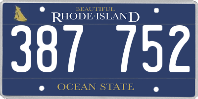 RI license plate 387752