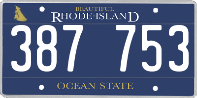 RI license plate 387753