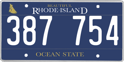RI license plate 387754