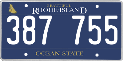 RI license plate 387755