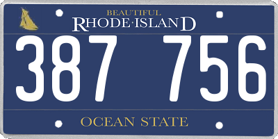 RI license plate 387756