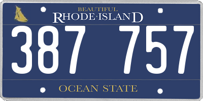 RI license plate 387757