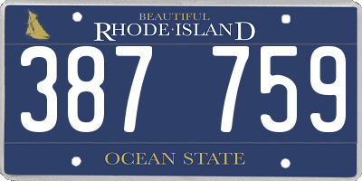 RI license plate 387759