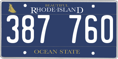 RI license plate 387760