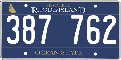 RI license plate 387762