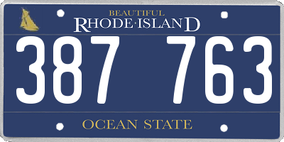 RI license plate 387763