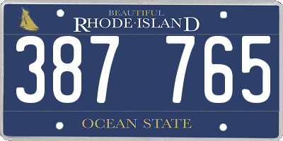 RI license plate 387765