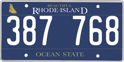 RI license plate 387768