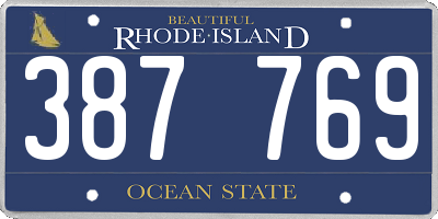 RI license plate 387769