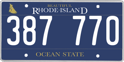 RI license plate 387770