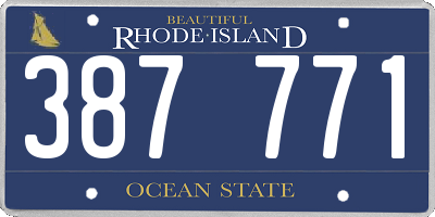 RI license plate 387771