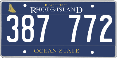 RI license plate 387772
