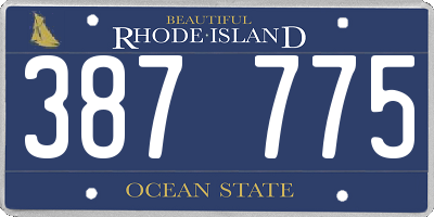 RI license plate 387775