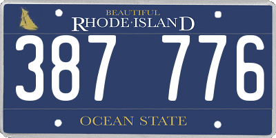 RI license plate 387776