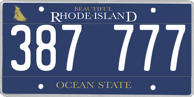 RI license plate 387777
