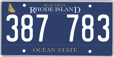 RI license plate 387783