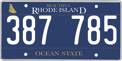RI license plate 387785